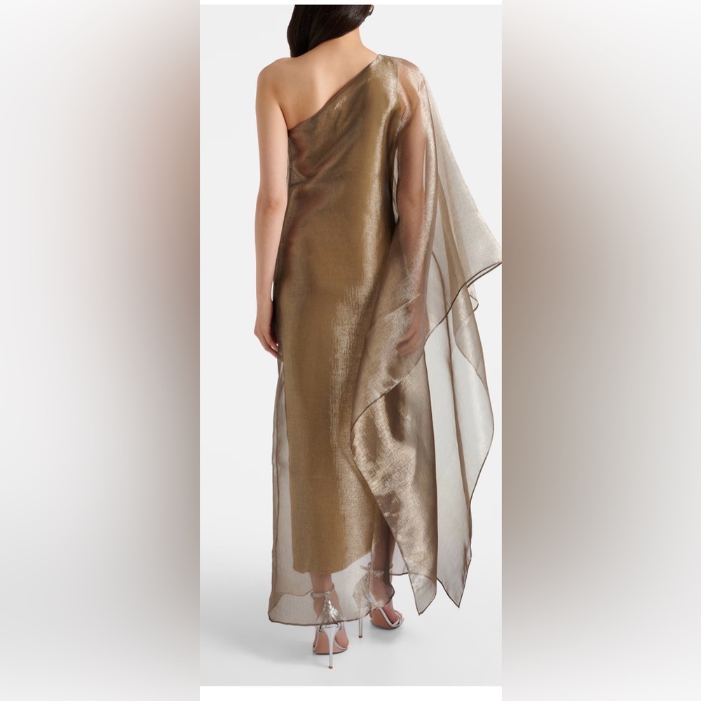 TALLER MARMO
Betsy one-shoulder fil coupe’ maxi dress. Platinum. - Picture 2 of 4